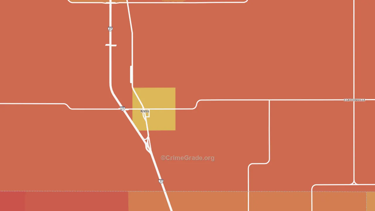 Kress, TX Map of Murder Rates