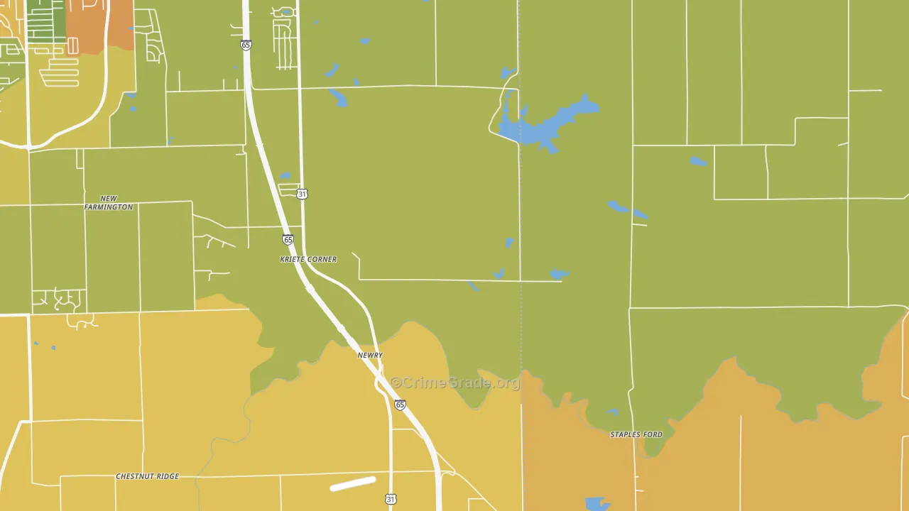Kriete Corners, IN Map of Murder Rates