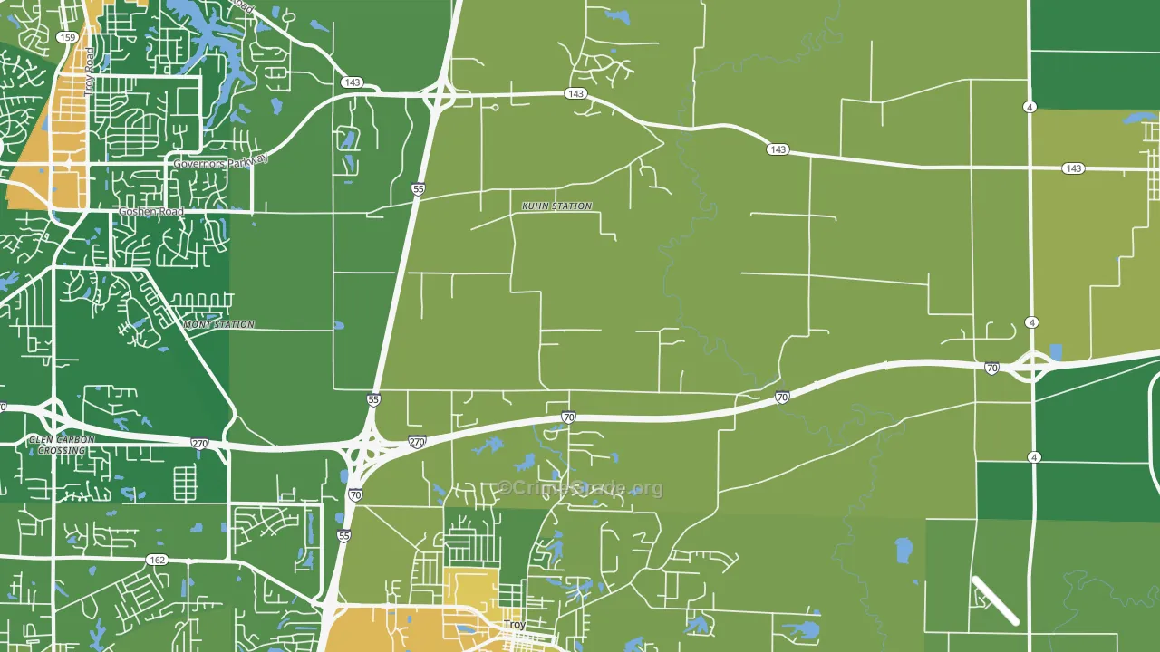 Kuhn Station, IL Map of Murder Rates
