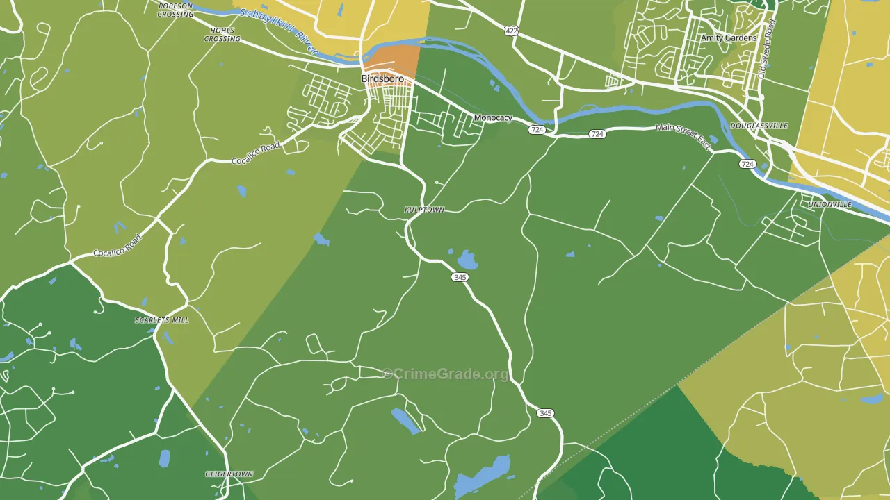 Kulptown, PA Map of Murder Rates