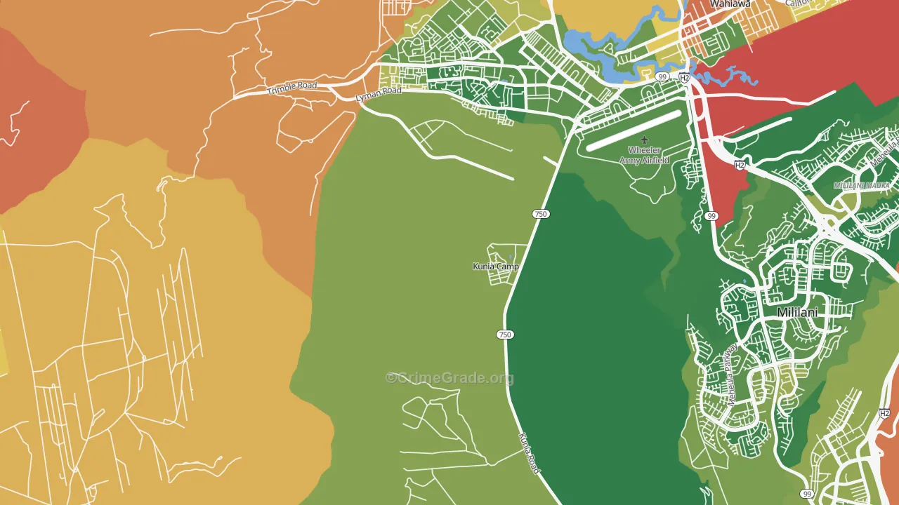 Kunia, HI Map of Murder Rates