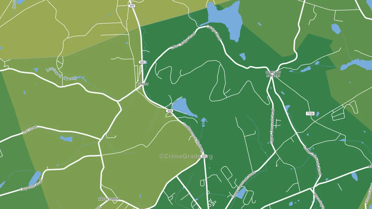 Kunkle, PA Map of Murder Rates