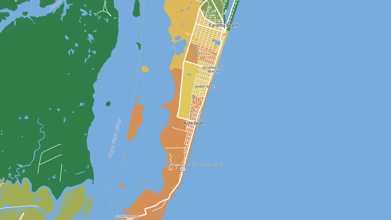 Kure Beach, NC Map of Murder Rates