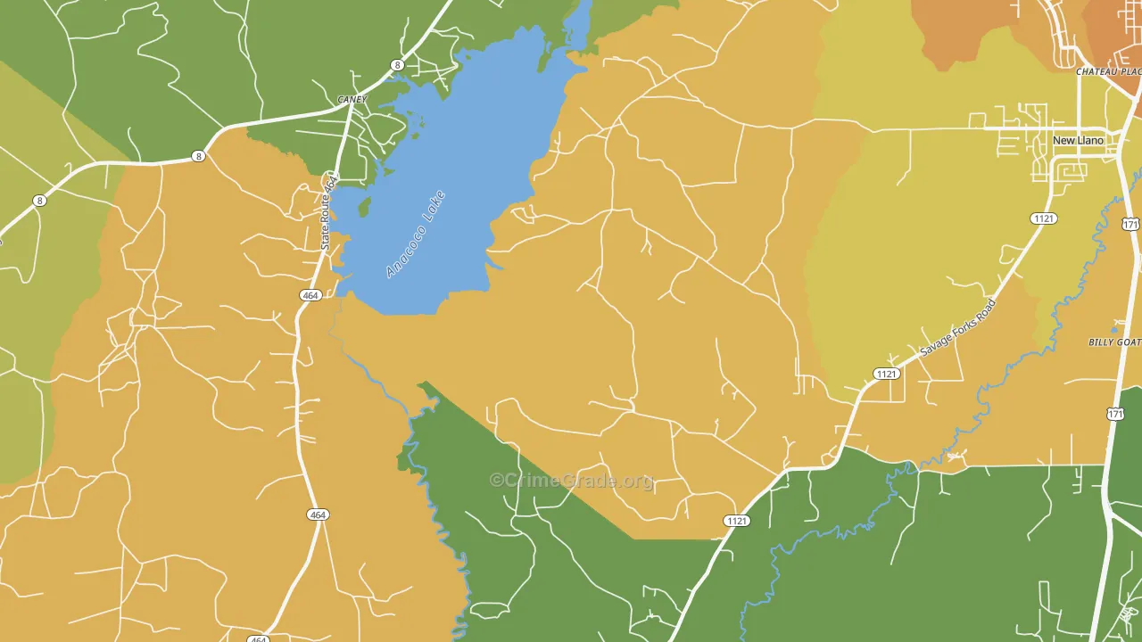 Kurthwood, LA Map of Murder Rates
