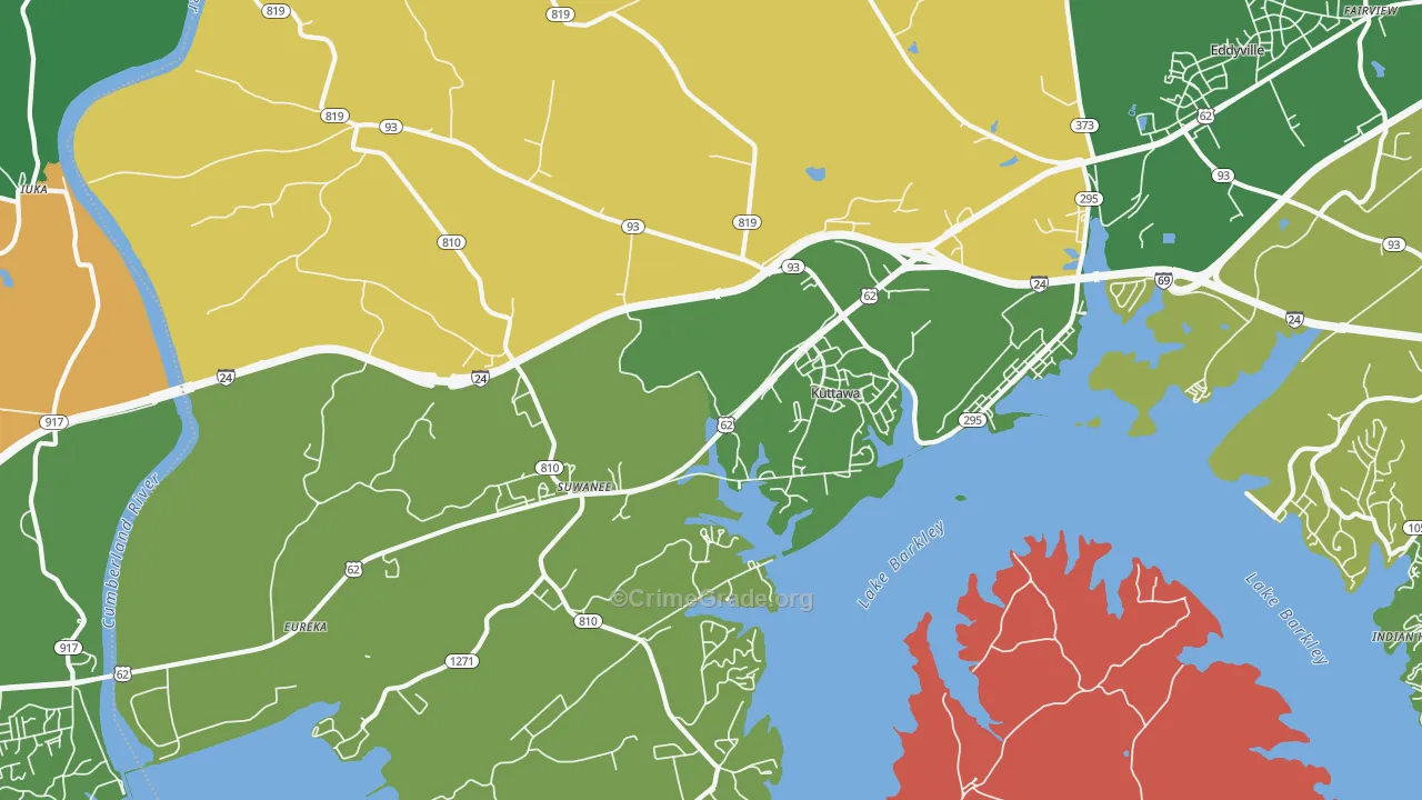 Kuttawa, KY Map of Murder Rates