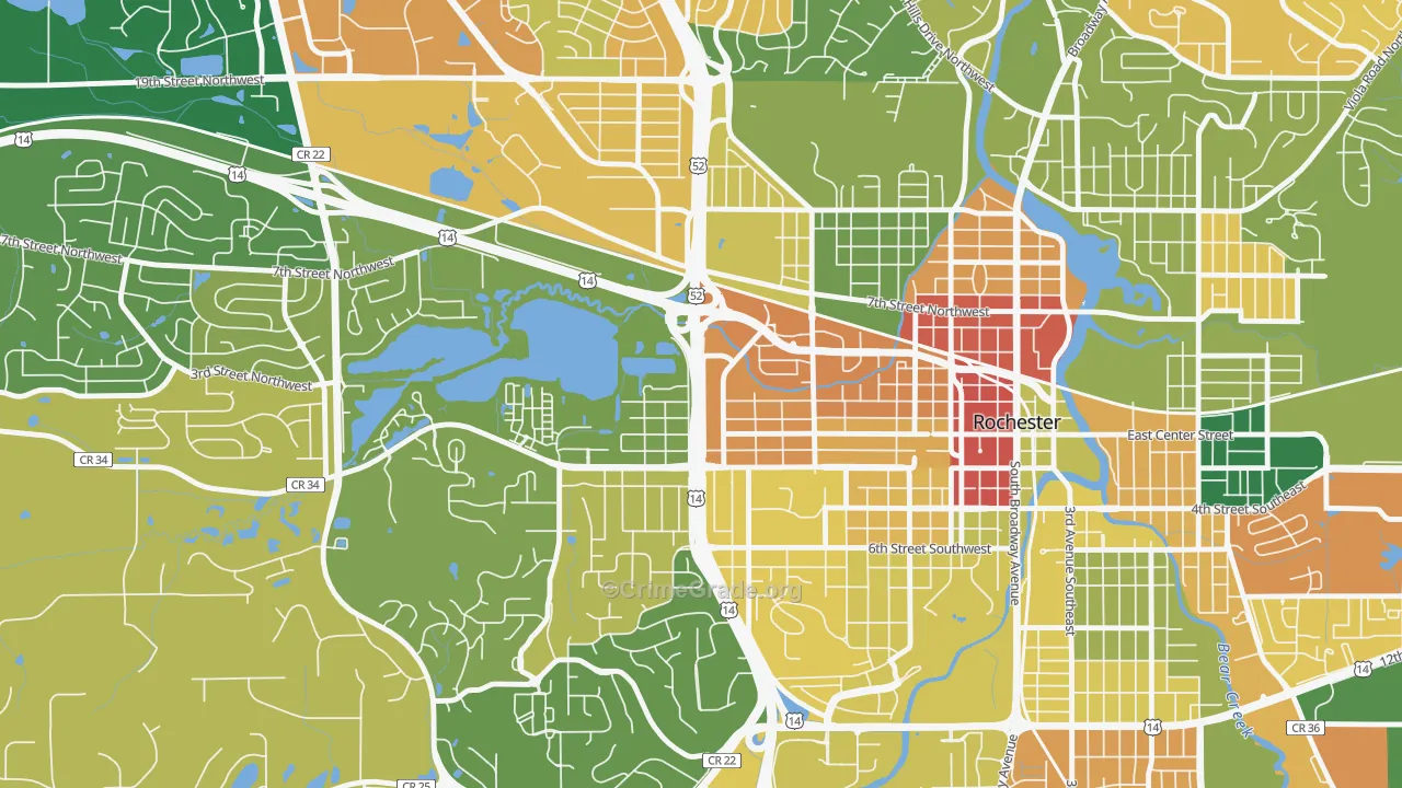 Kutzky Park, Rochester, MN Map of Murder Rates
