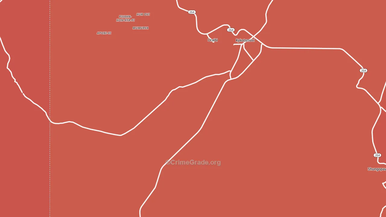 Kykotsmovi Village, AZ Map of Murder Rates