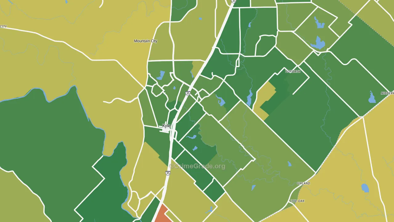 Kyle, TX Map of Murder Rates