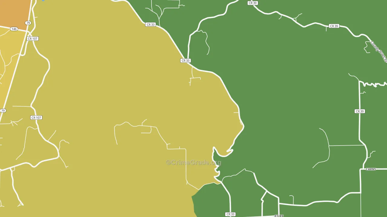 Kyles, AL Map of Murder Rates