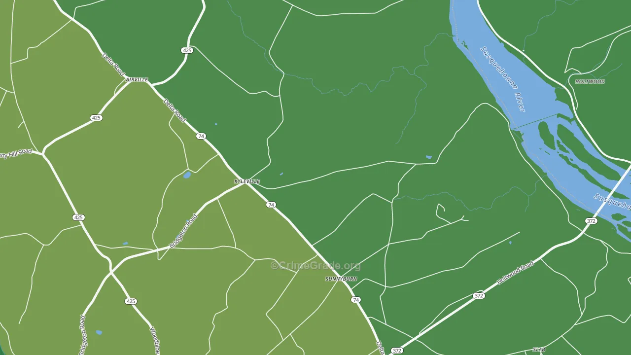 Kyleville, PA Map of Murder Rates