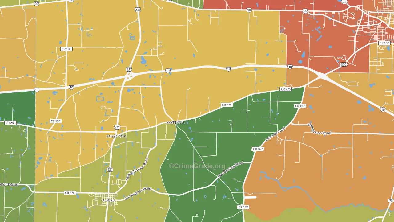 Kynesville, FL Map of Murder Rates