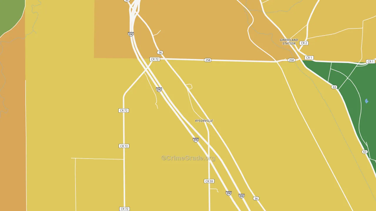 Kysorville, NY Map of Murder Rates
