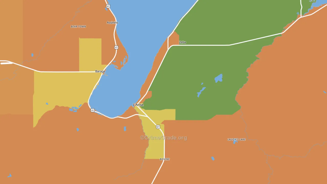 L'Anse, MI Map of Murder Rates