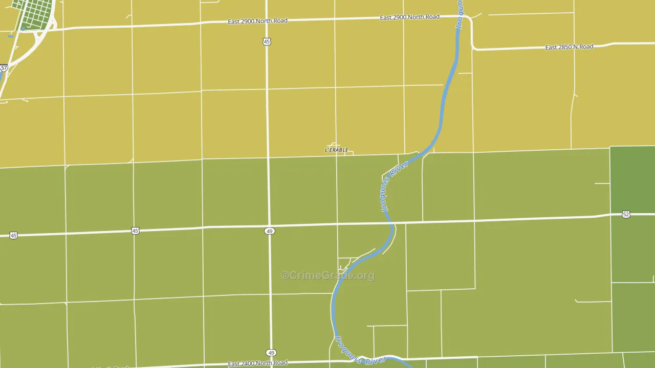 L'Erable, IL Map of Murder Rates