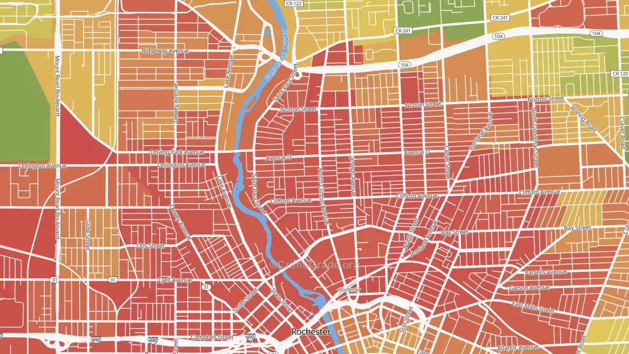 La Avenida, Rochester, NY Map of Murder Rates