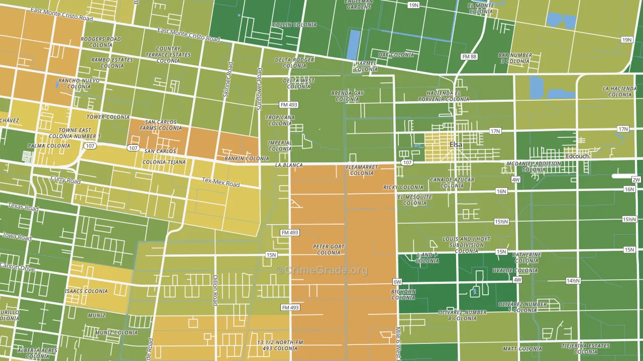 La Blanca, TX Map of Murder Rates