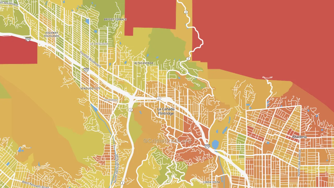 La Canada Flintridge, CA Map of Murder Rates