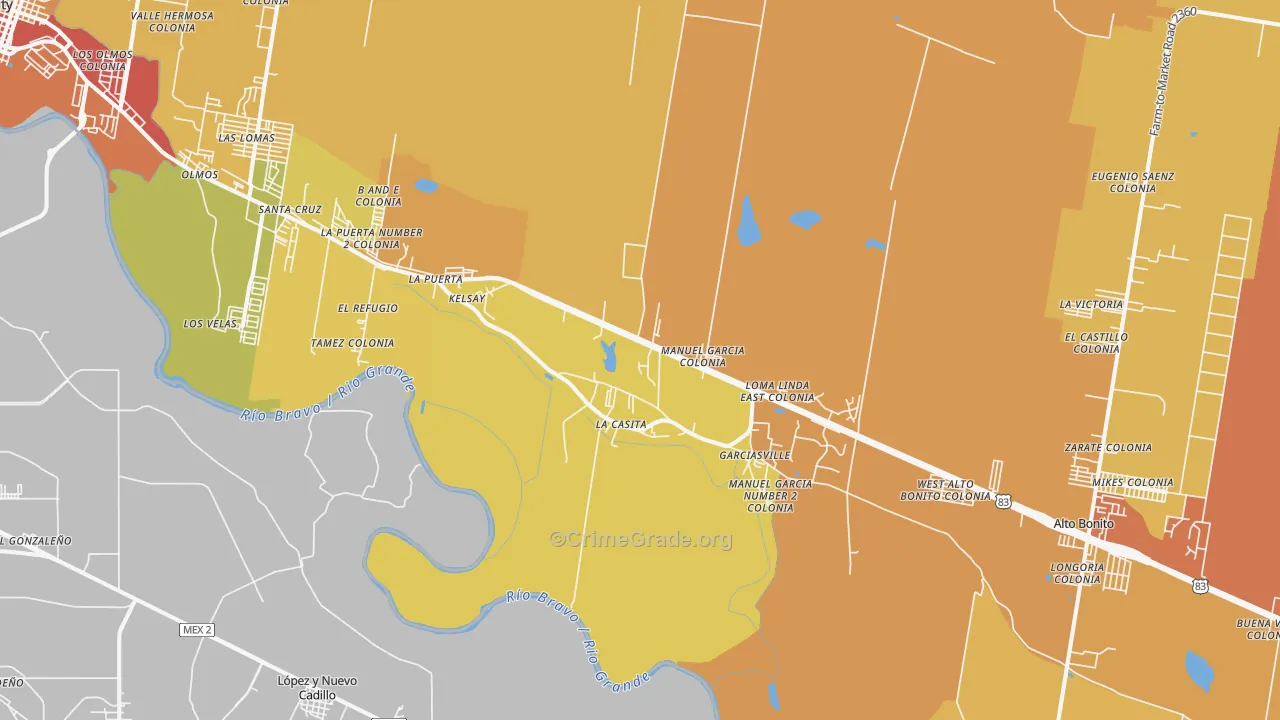 La Casita, TX Map of Murder Rates