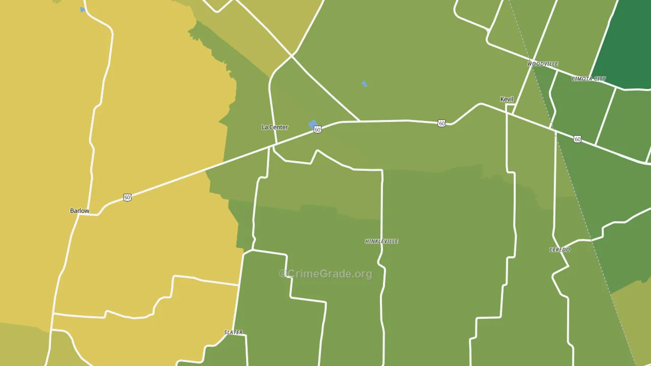 La Center, KY Map of Murder Rates