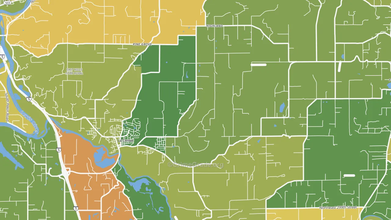 La Center, WA Map of Murder Rates