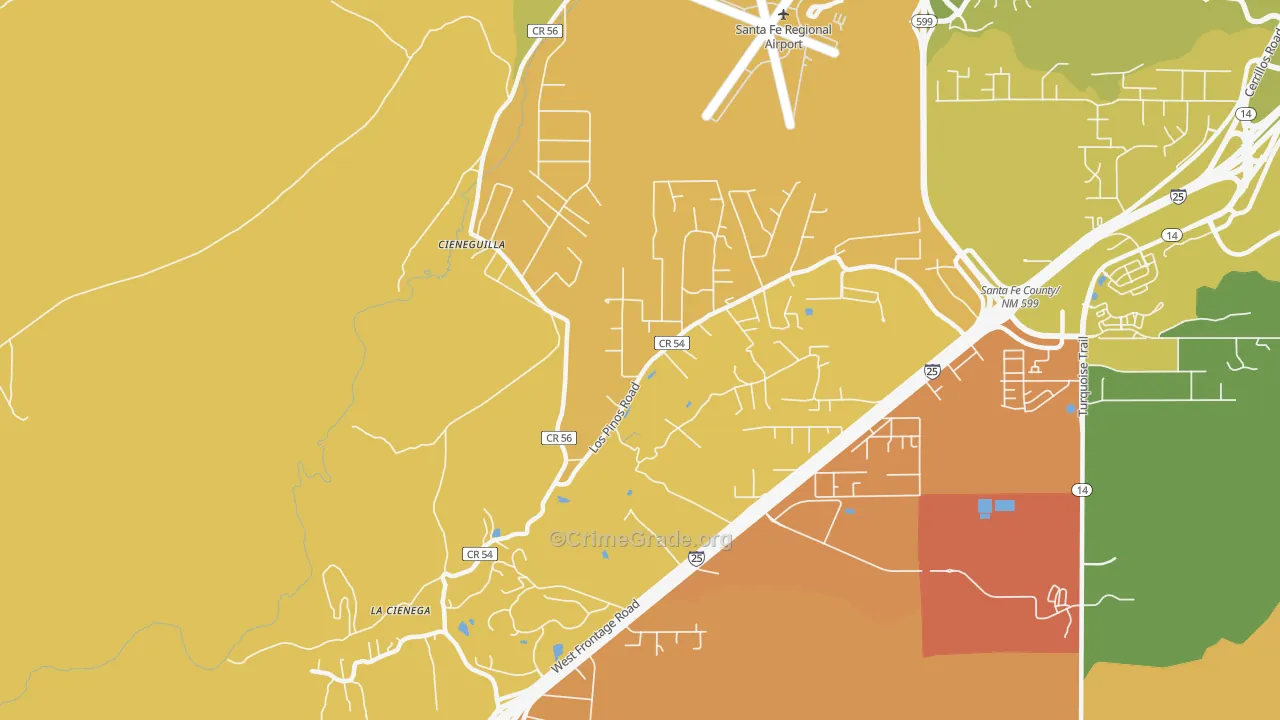 La Cienega, NM Map of Murder Rates
