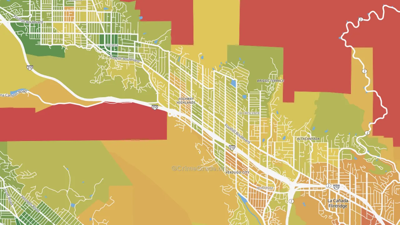 La Crescenta, CA Map of Murder Rates