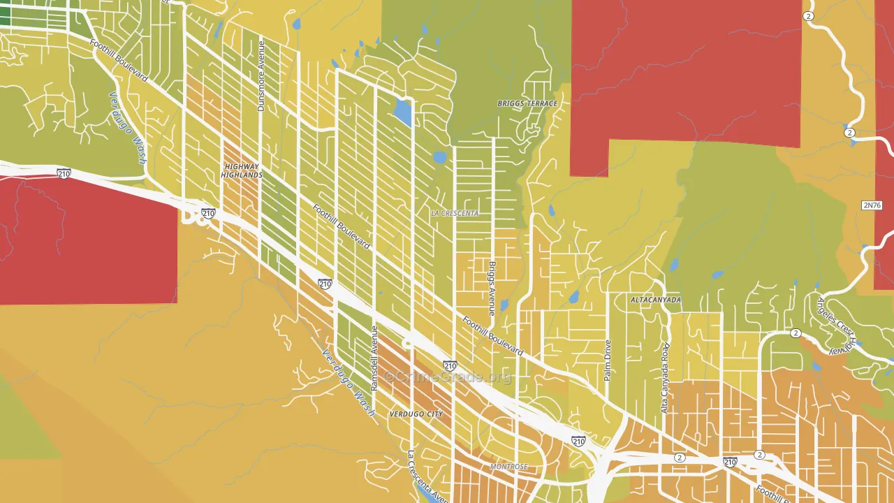 La Crescenta-Montrose, CA Map of Murder Rates