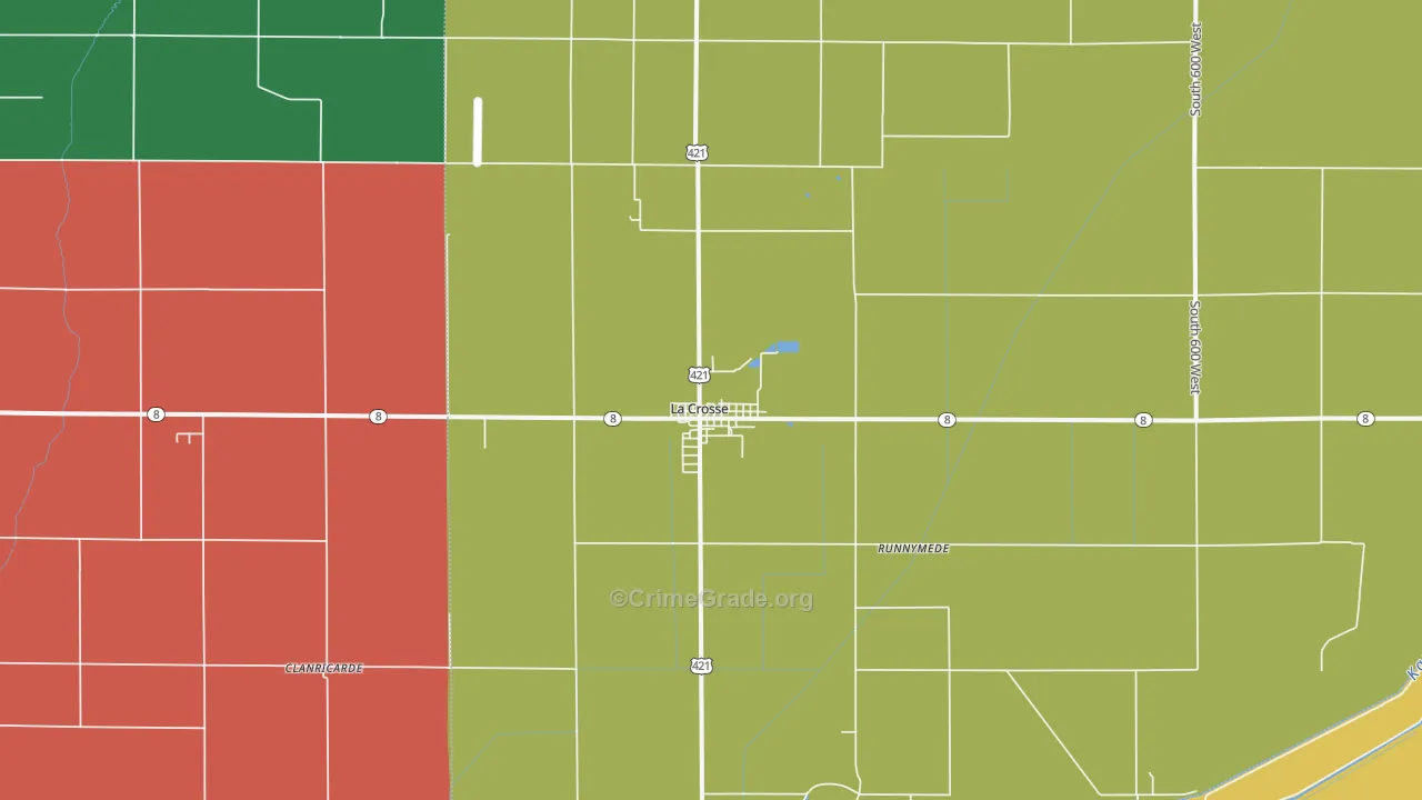 La Crosse, IN Map of Murder Rates
