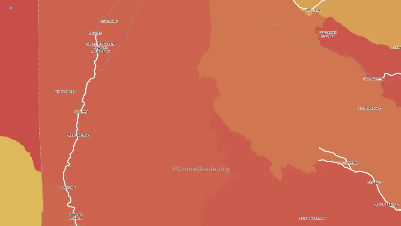 La Cueva, NM Map of Murder Rates