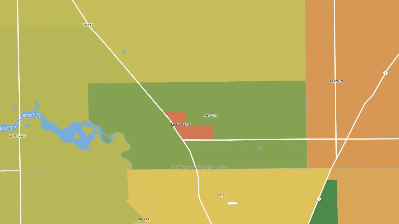 La Fontaine, IN Map of Murder Rates