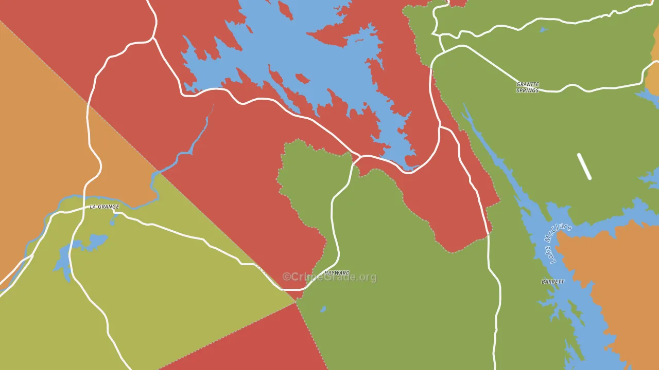 La Grange, CA Map of Murder Rates