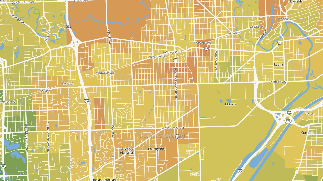 La Grange, IL Map of Murder Rates