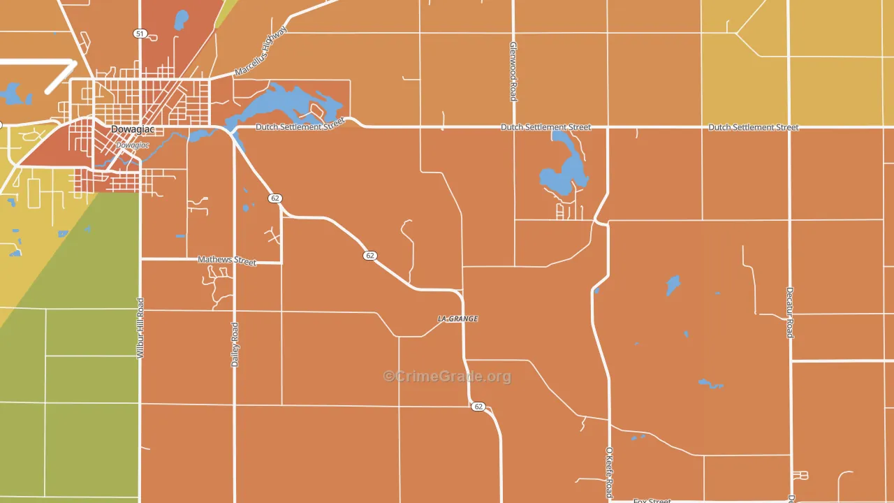 La Grange, MI Map of Murder Rates