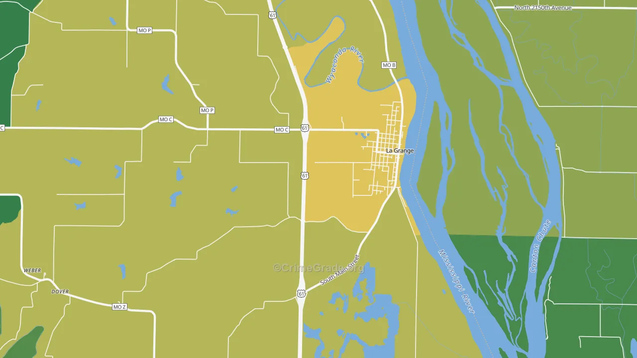 La Grange, MO Map of Murder Rates