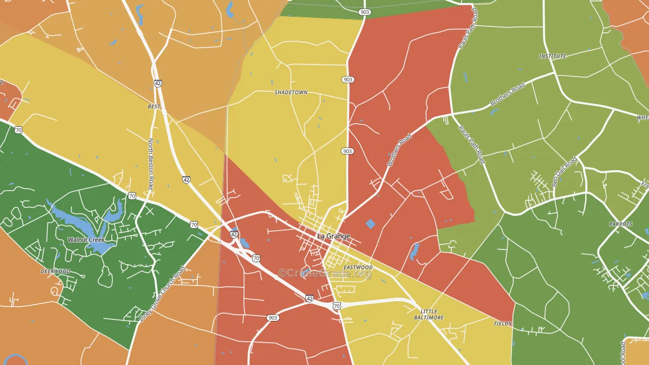 La Grange, NC Map of Murder Rates