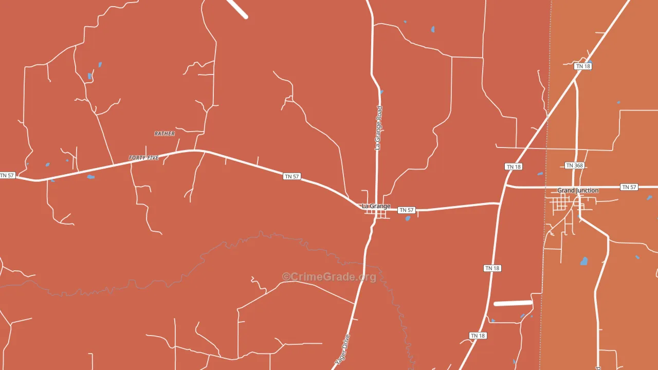 La Grange, TN Map of Murder Rates
