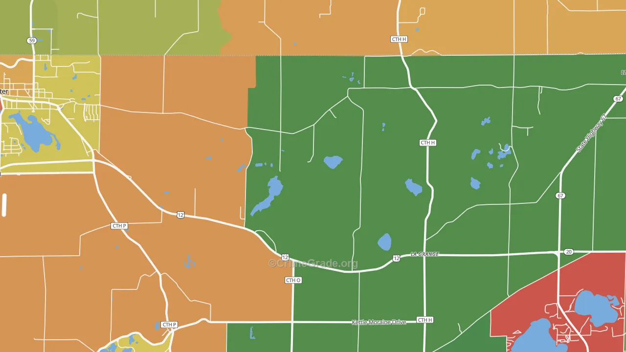 La Grange, WI Map of Murder Rates
