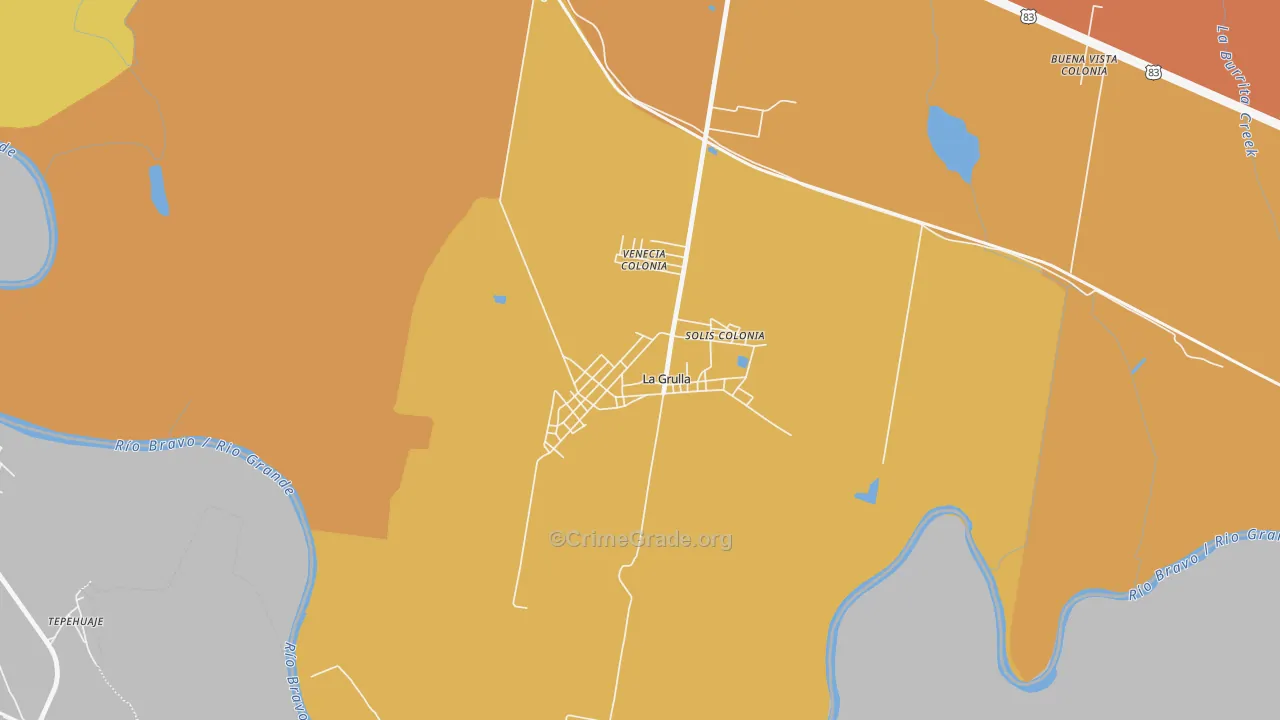 La Grulla, TX Map of Murder Rates