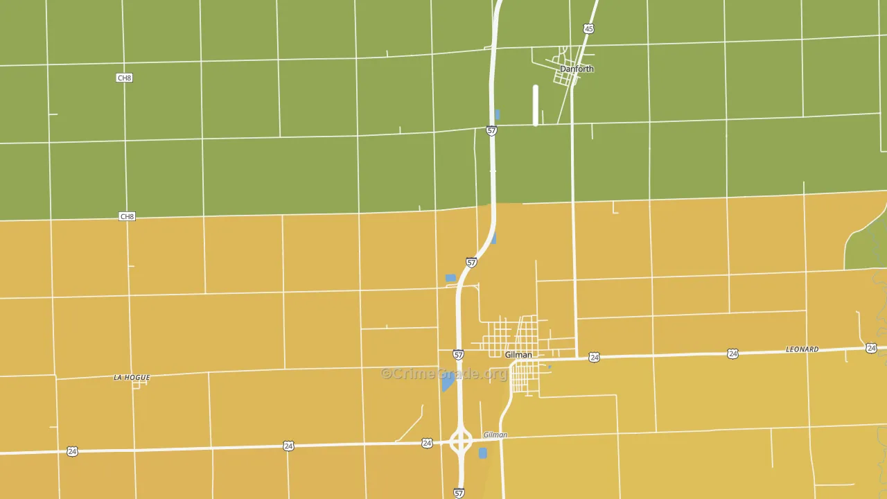 La Hogue, IL Map of Murder Rates