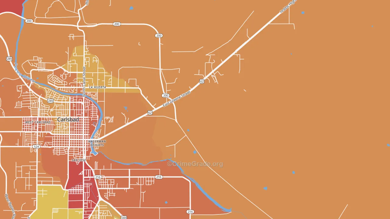 La Huerta, NM Map of Murder Rates
