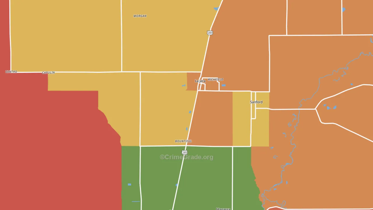 La Jara, CO Map of Murder Rates