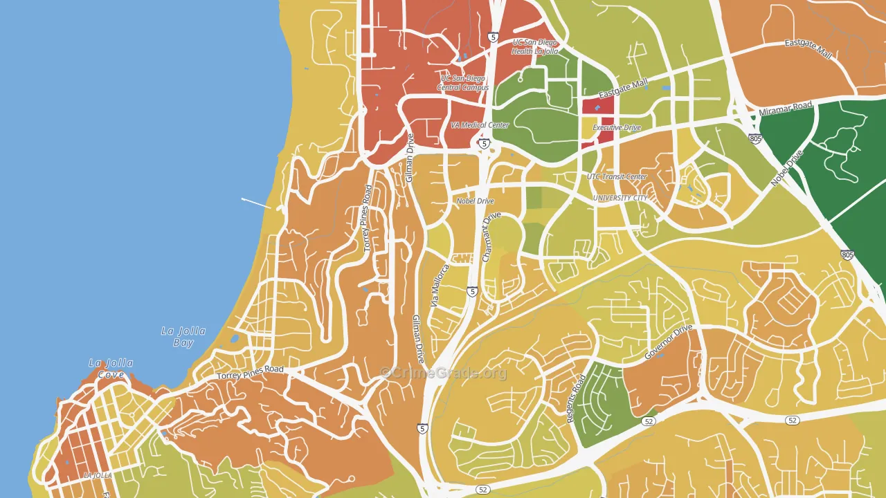 La Jolla Village, La Jolla, CA Map of Murder Rates