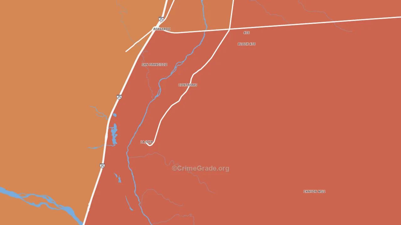 La Joya, NM Map of Murder Rates