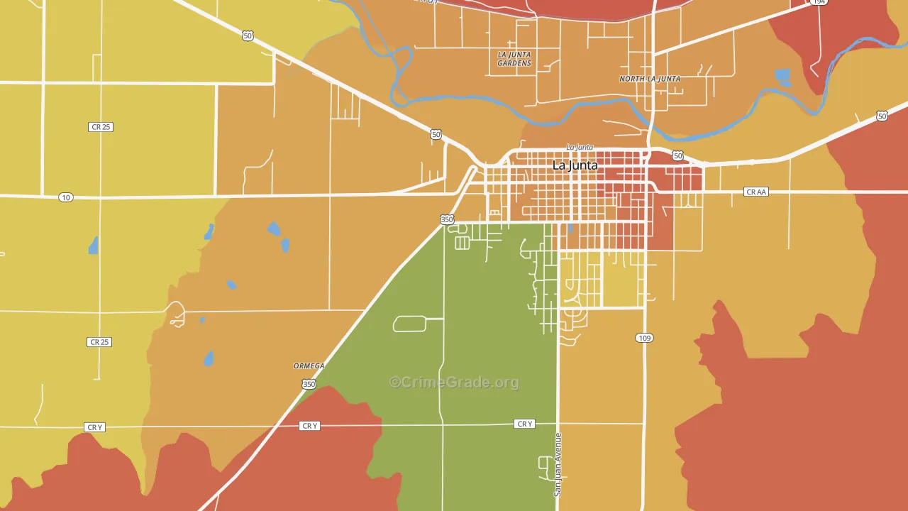 La Junta Gardens, CO Map of Murder Rates