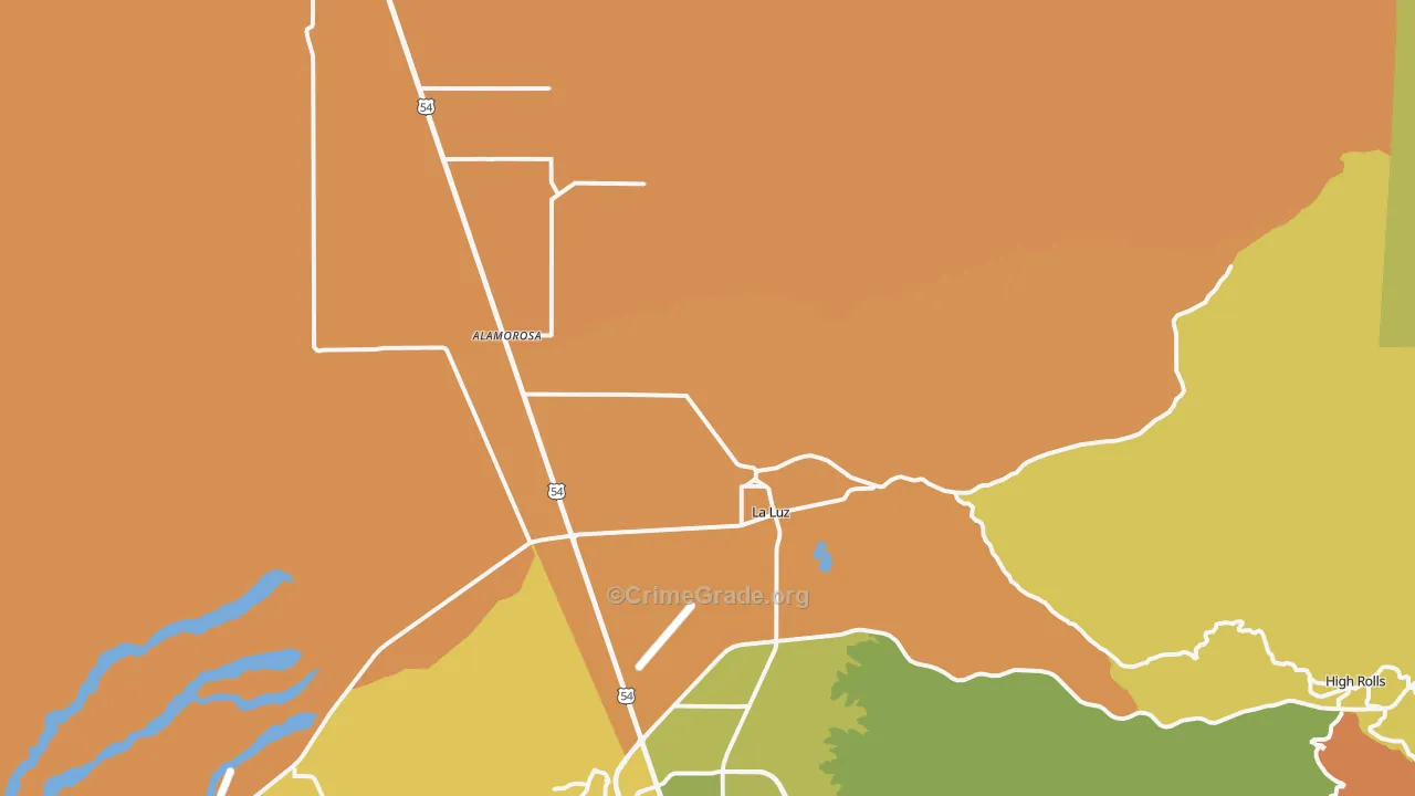 La Luz, NM Map of Murder Rates