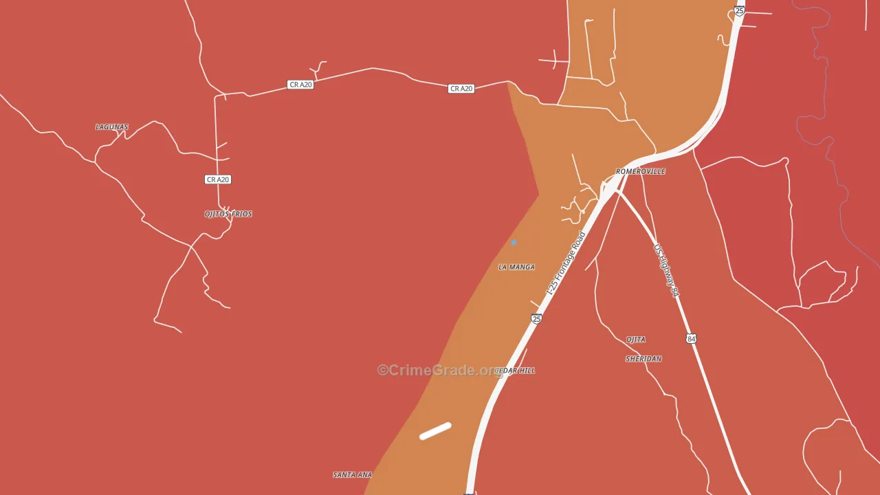La Manga, NM Map of Murder Rates