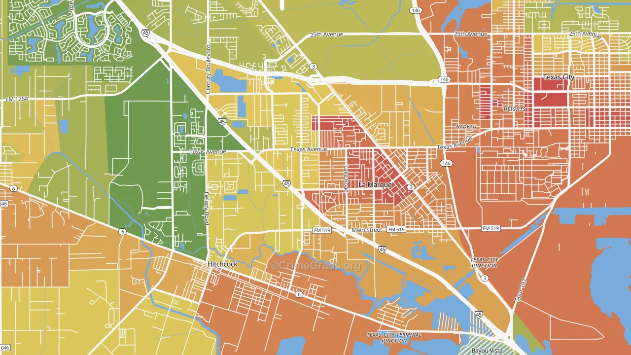 La Marque, TX Map of Murder Rates