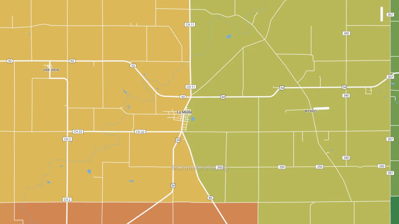 La Moille, IL Map of Murder Rates