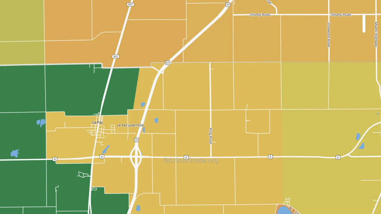 La Paz Junction, IN Map of Murder Rates