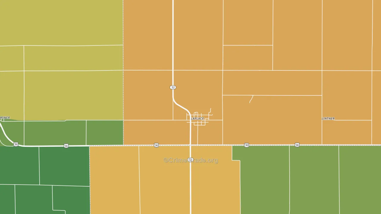 La Place, IL Map of Murder Rates